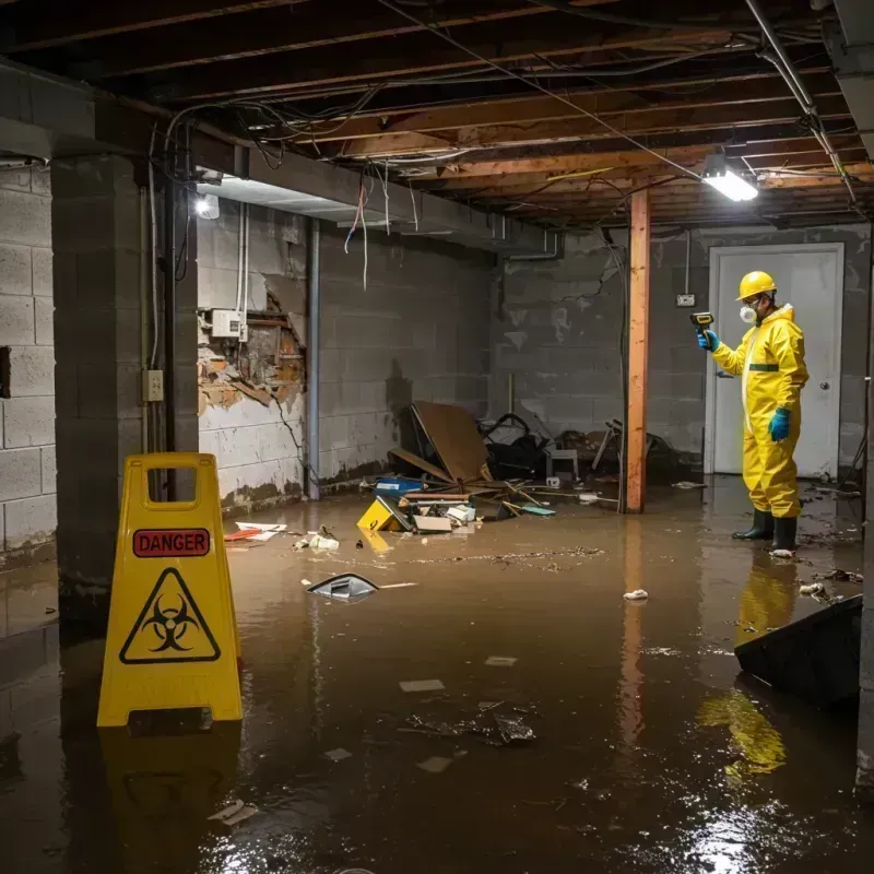 Flooded Basement Electrical Hazard in Lancaster, WI Property